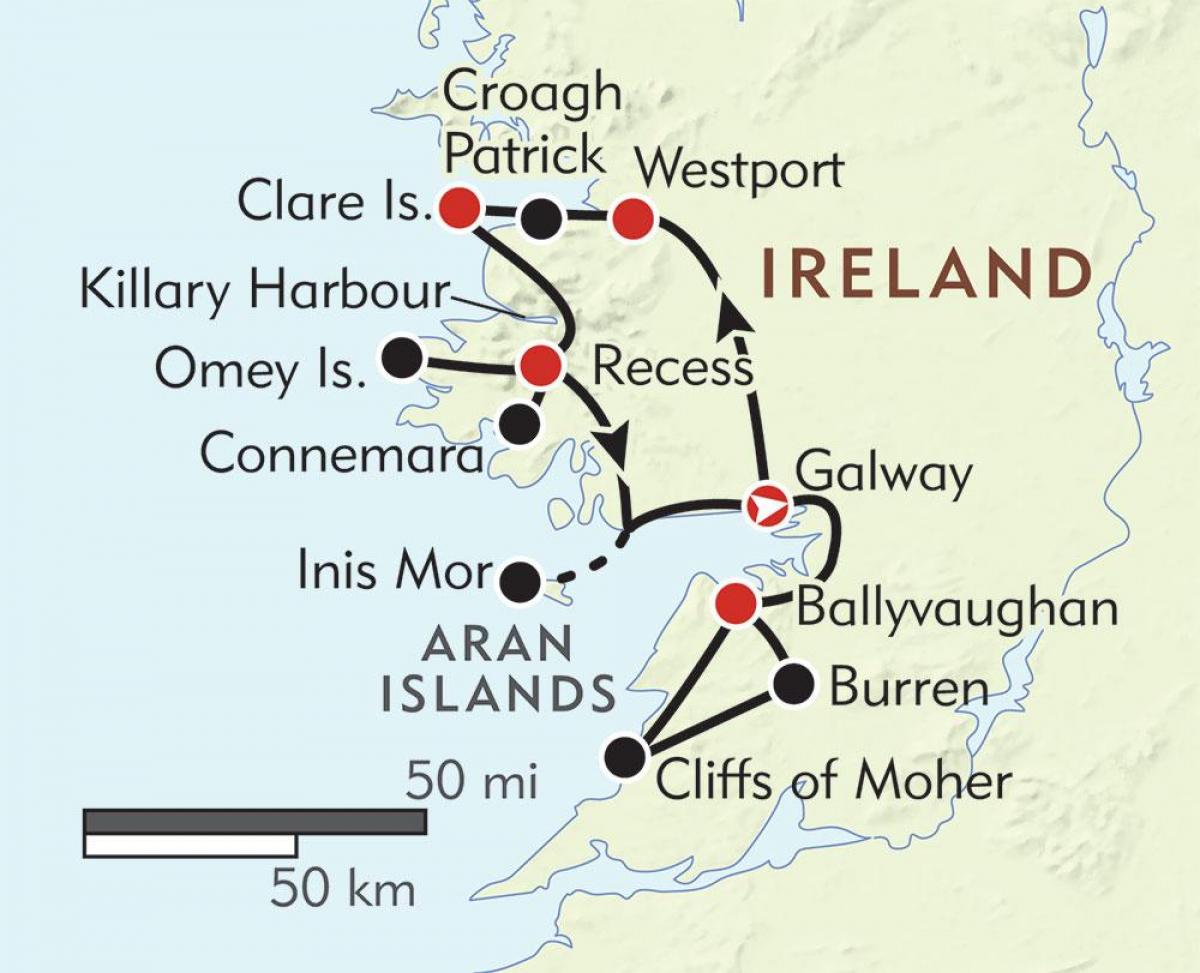 kart qərb sahili İrlandiya 